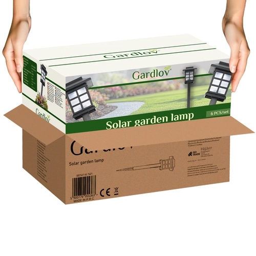 Solcellehave lamper LED – sæt 6x hus