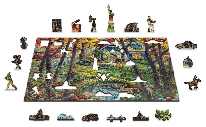 Træpuslespil Hytte i skoven fra WOODEN CITY