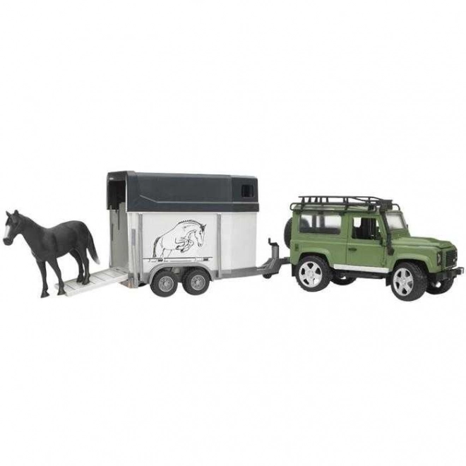 Bruder LAND ROVER med hestetrailer