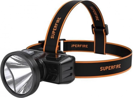 Pandelygte SUPERFIRE HL51 160 lm med micro USB og rækkevidde 300 m