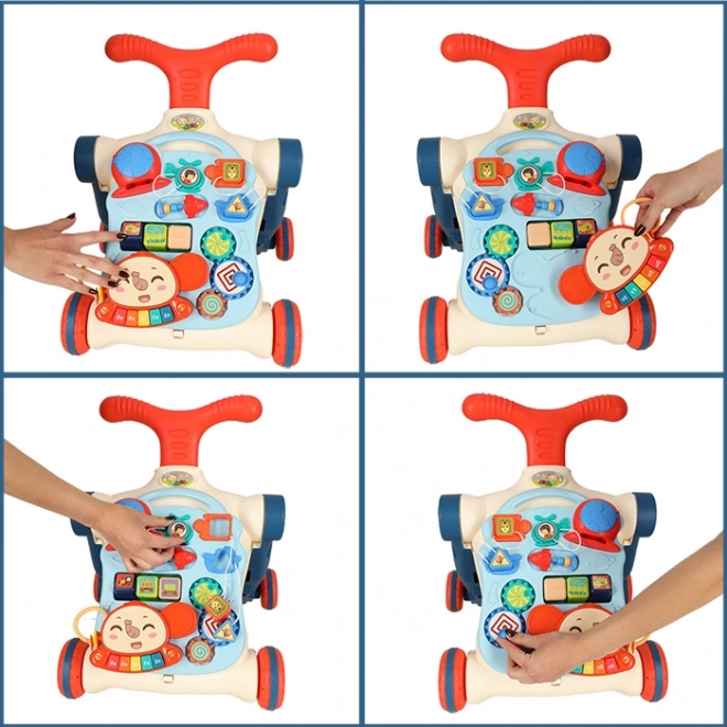 Multifunktionelt baby walker og interaktivt bord 5i1