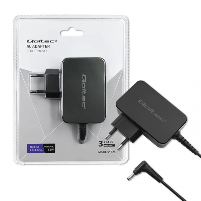 Strømforsyningsadapter Qoltec til Lenovo 65W 20V 3.25A