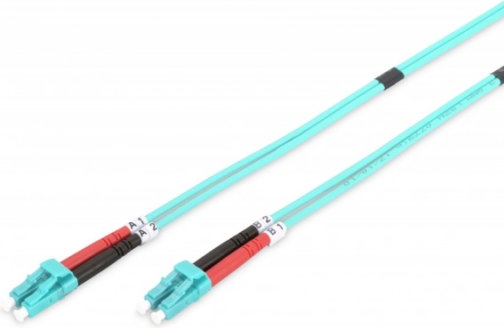 Patchkabel optisk LC–LC duplex MM 50/125 OM3 LSOH 1 m turkis