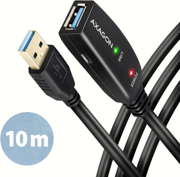 Axagon Aktiv USB-forlængerkabel Repeater 10 m