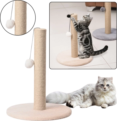 Kradsetræ til katte – søjle 40 × 30 cm, beige