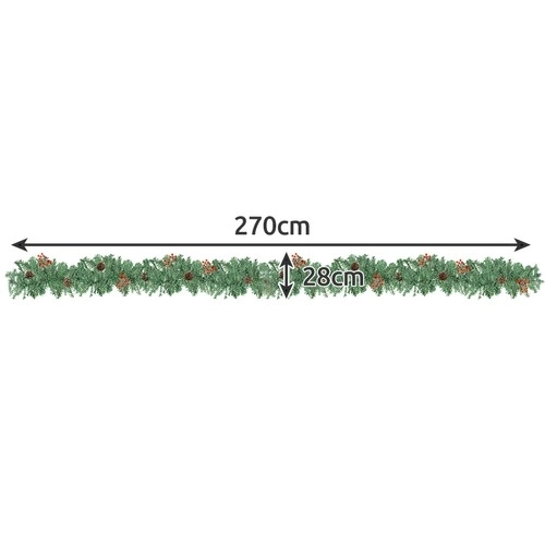 Jul krans / dekoration 2,7 m med LED-lys Ruhhy 22322