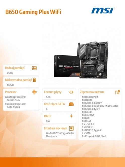 MSI B650 Gaming Plus WiFi bundkort