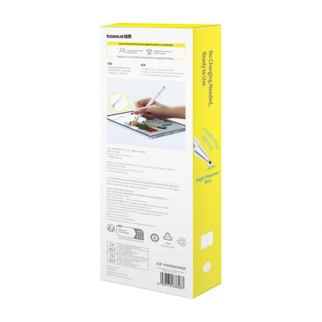 Stylus Baseus Glat Skrivning III 3-i-1 ikke-magnetisk hvid