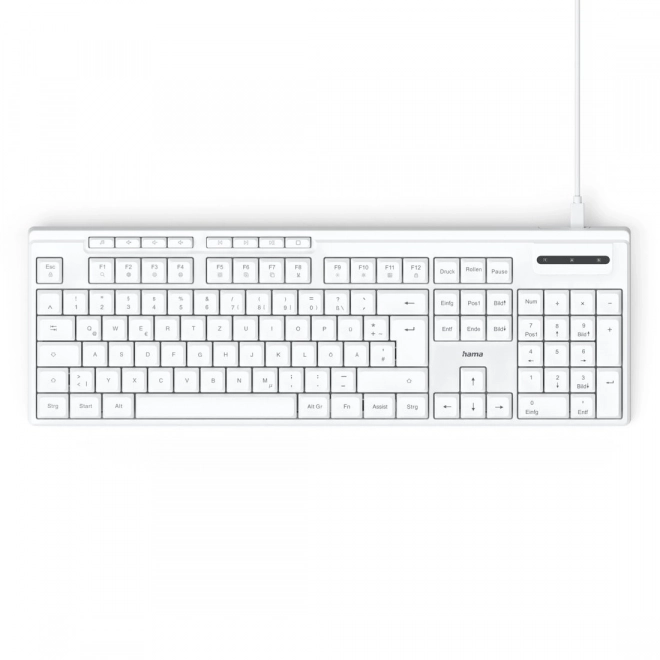 Ledningsført tastatur hvid