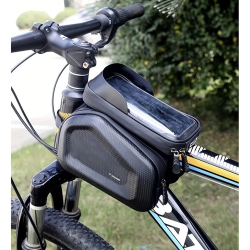 Cykeltaske til telefon med vandtæt etui og solskærm