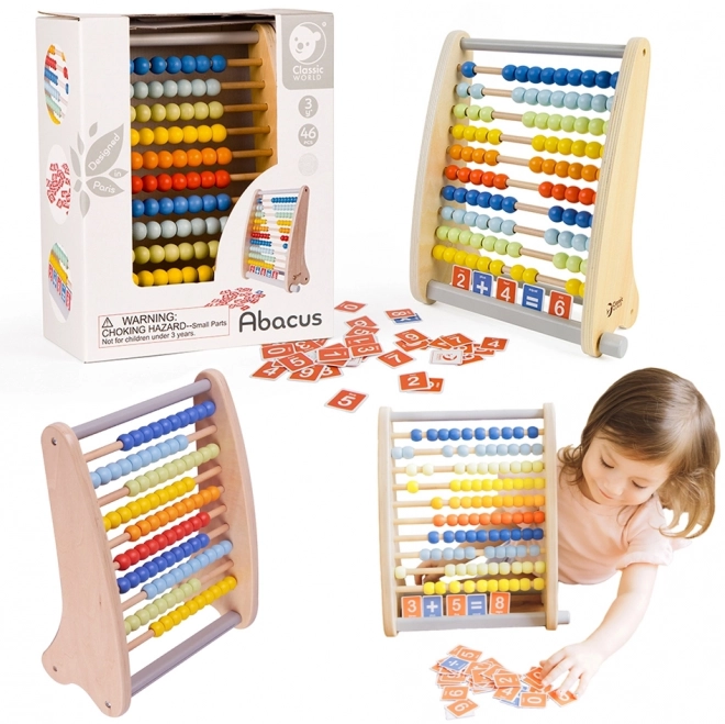 Classic World klassisk trætæller med matematikopgaver
