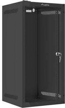 Vægmonteret 10" netværksskab 12U 280×310 mm, sort, FLAT PACK