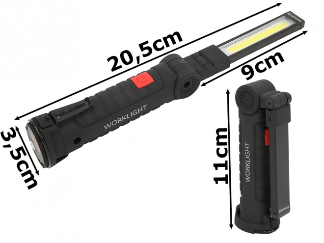 Magnetisk værkstedslampe Magnese med USB foldbar håndtag 5i1