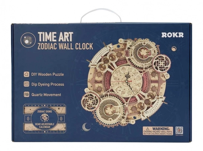 RoboTime 3D træ mekaniske puslespil Ur med kalender