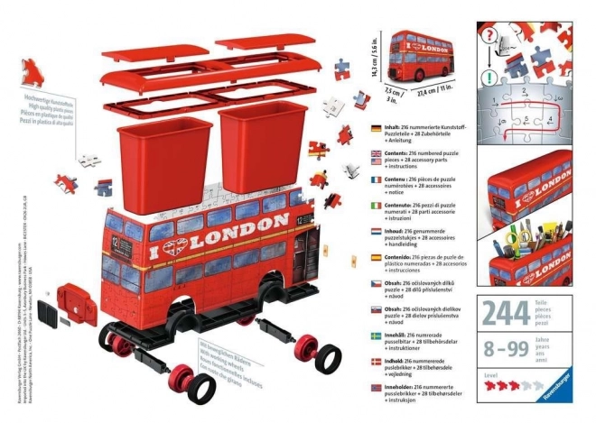 Ravensburger 3D puslespil London-bus dobbeltdækker 216 dele