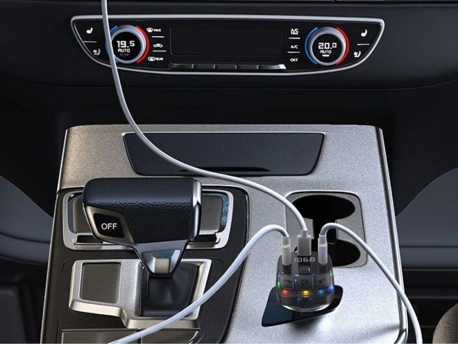 Multifunktionel bil FM-transmitter med hurtig opladning