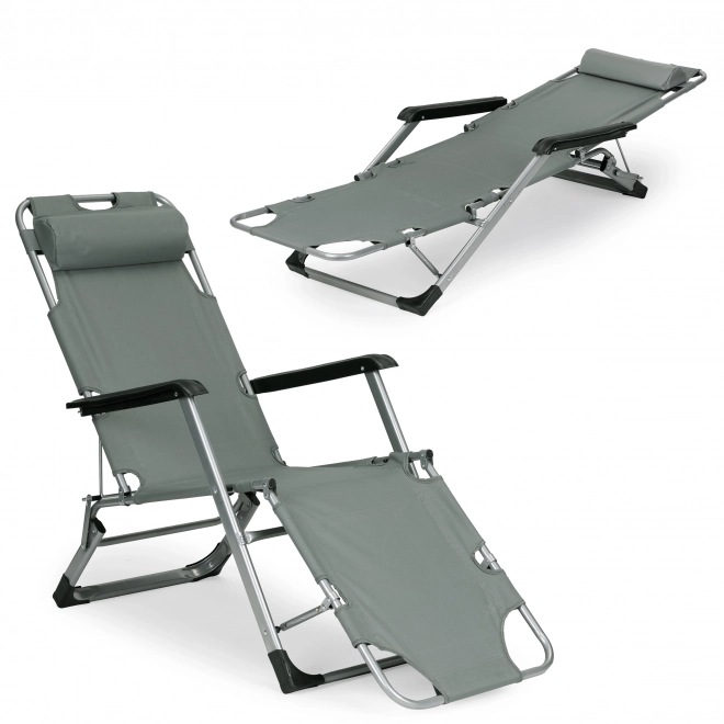 Sammenklappelig strandstol 2i1