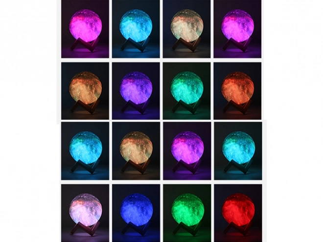 3D måne RGB-lampe med fjernbetjening