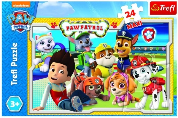 Puslespil Paw Patrol/Tlapková patrulje MAXI 24stk 60x40cm i æske 39x26x4cm