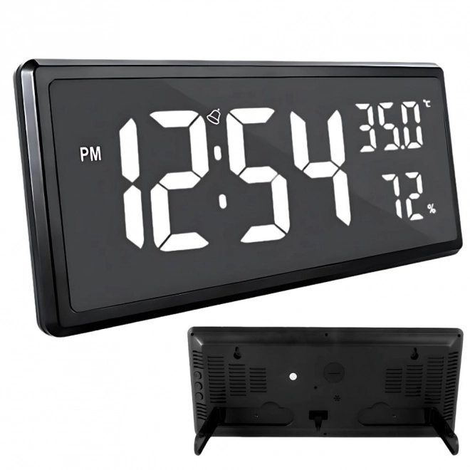 Digitale ur med LED-display og funktion til måling af temperatur og fugtighed