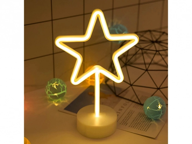 Neonstjerne LED lampe med USB