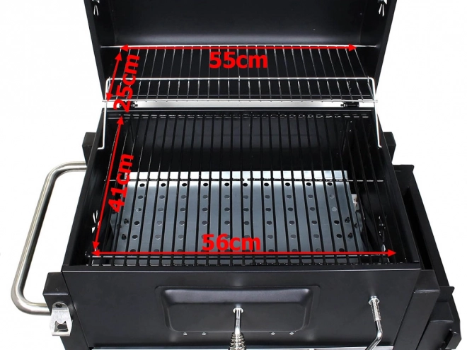 Havegrill til Trækul med To Riste og Termometer