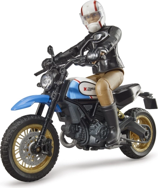 Bworld motorcykel Scrambler DUCATI Cafe Racer med rytter