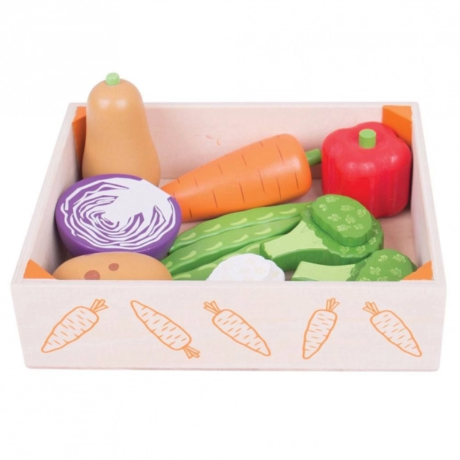 Kasse med Grøntsager Bigjigs Toys