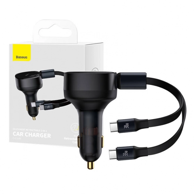 Baseus biladapter med USB-C kabel, 33 W