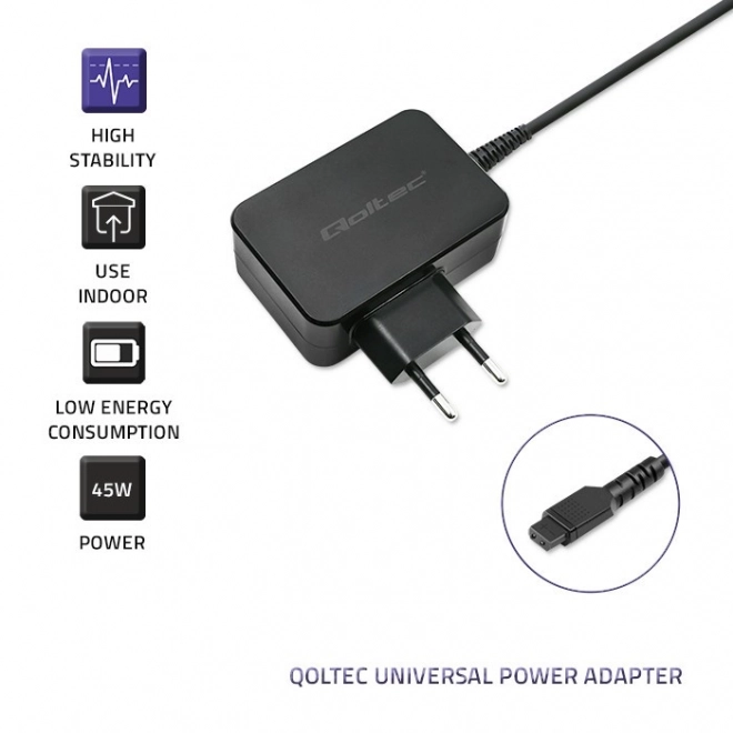 Universal strømforsyningsadapter 45W med 8 stik