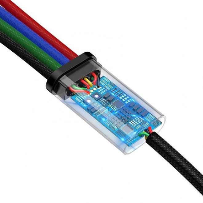 Baseus Hurtig USB-kabel 4i1 2xUSB-C / Lightning / Micro 3,5A 1,2m - sort