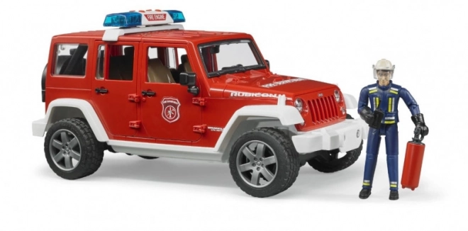 Bruder Rød brand JEEP WRANGLER med figur og tilbehør