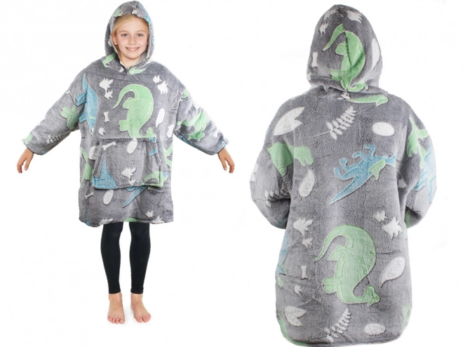 Lysende sweatshirt med dinosaur til børn