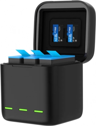 Hurtig opladning af op til 3 batterier samtidig