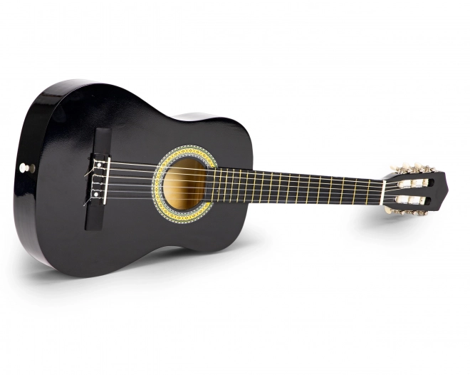 Stor børneguitar af træ med 6 strenge ECOTOYS – Sort