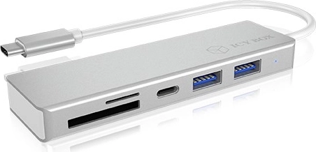 ICY BOX USB‑C hub med 3 USB-porte og kortlæser