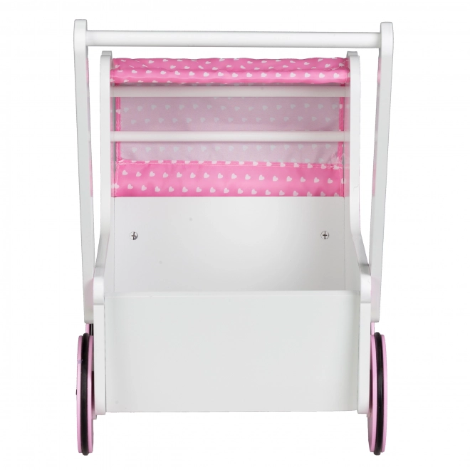 EcoToys Trædukkevogn Pink Hjerte