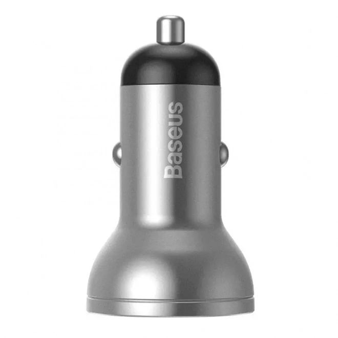 Baseus biloplader med 2 USB-porte og LED-display