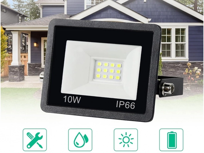 Udendørs LED halogenprojektør 10W 6000K vandtæt