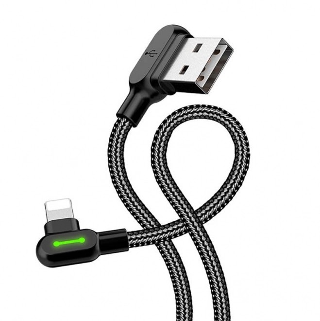 Vinklet USB Lightning-kabel Mcdodo CA-4674 LED, 0,5 m (sort)