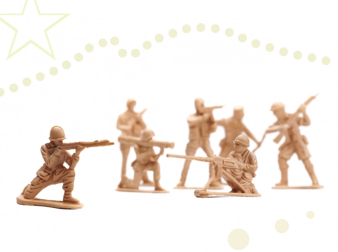 Sæt med soldaterfigurer + militærbase 114 dele