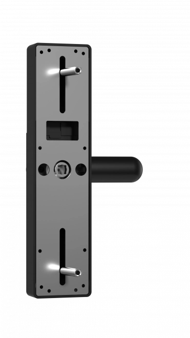 Intelligent Tuya-dør, Elektronisk fingeraftryks-, kode-, Wi-Fi-, RFID-lås - sort