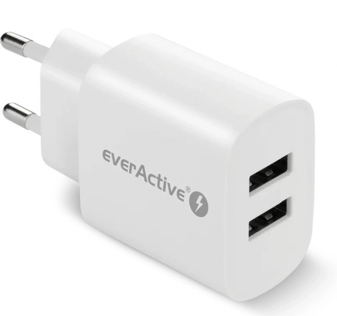 Oplader til stikkontakt 2X USB 2,4A hvid