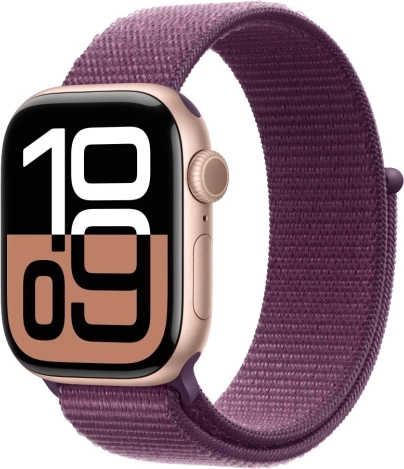 Watch Series 10 GPS, roséguld 42 mm aluminiumsur med blommegråt sportsrem