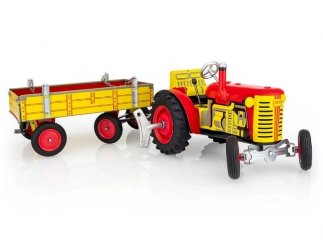 Traktor Zetor med anhænger rød på nøgle metal 28cm Kovap i æske