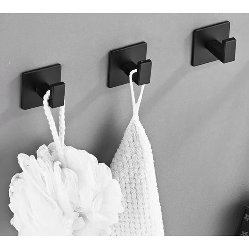 sort selvklæbende håndklædekrog i loftstil - sæt med 4 stykker
