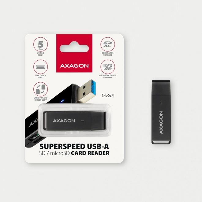 Ekstern kortlæser USB-A 3.2 Gen 1 AXAGON med understøttelse af UHS-I