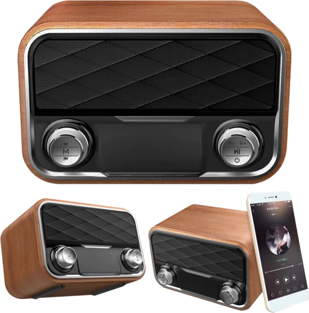 Trådløs retrohøjttaler med FM-radio, Bluetooth og AUX