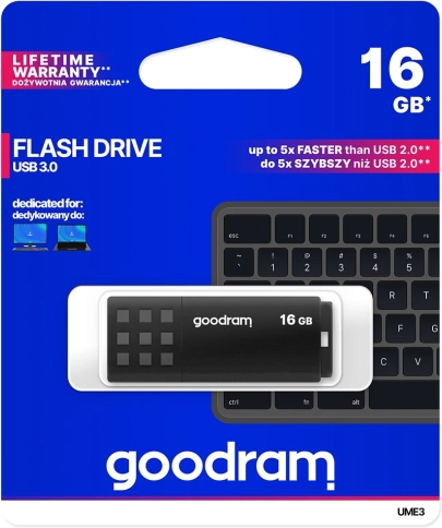 USB-flashdisk 16 GB GOODRAM UME3 (USB 3.0) sort