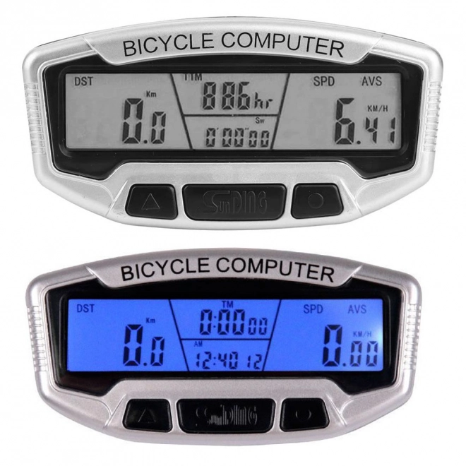 Vandtæt cykelcomputer med LCD-skærm og 28 funktioner
